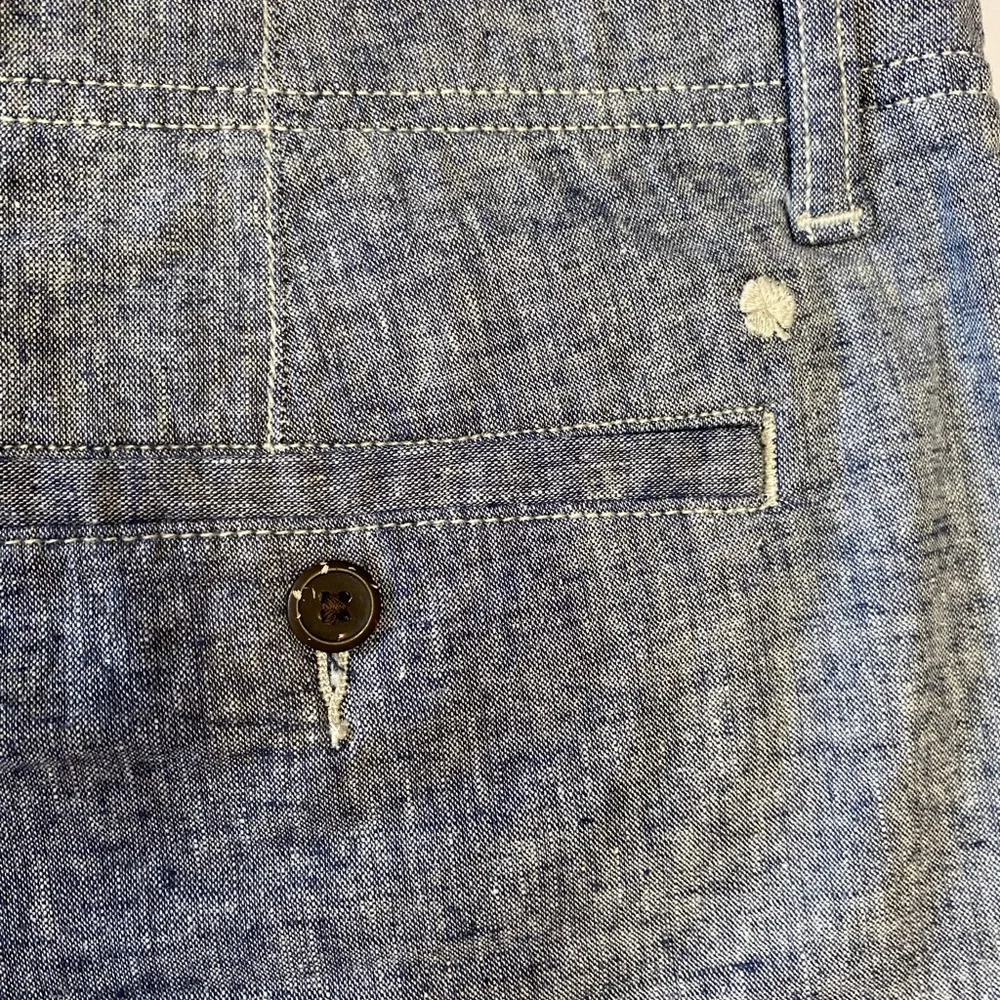 Lucky brand Men's Blue grey chambray linen cotton Shorts short 9” size 36